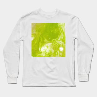 Yellow green Abstract Liquid Art Long Sleeve T-Shirt